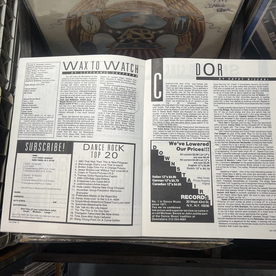 Dance Music Report Magazine Vol 7 Issue 2 Feb 4th - Feb 17th 1984 Re-flex Foto 3 de 4