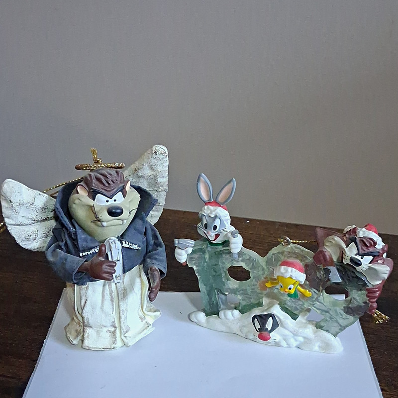 Vintage tamanian devil & Friends Mint christmas ornaments lot of 2 1997/1999