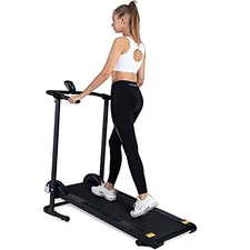 KOTIA MANUAL TREADMILL - SMALL FOLDABLE TREADMILL GHN213 - BLACK