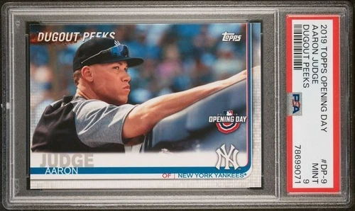 2019 TOPPS OPENING DAY DUGOUT PEEKS #DP-9 AARON JUDGE PSA 9 Yankees Pop 7