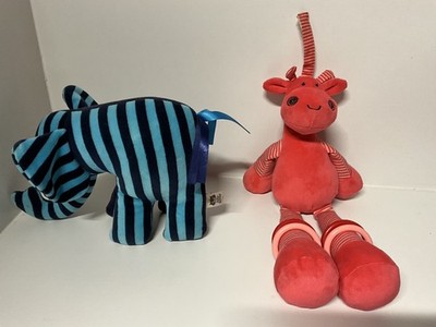 Jellycat rosa Hoopy Giraffe & Elefant Rassel weiche Plüschtiere 