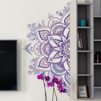 Lotus Mandala Design abnehmbare PVC Wandaufkleber für Heimdekoration