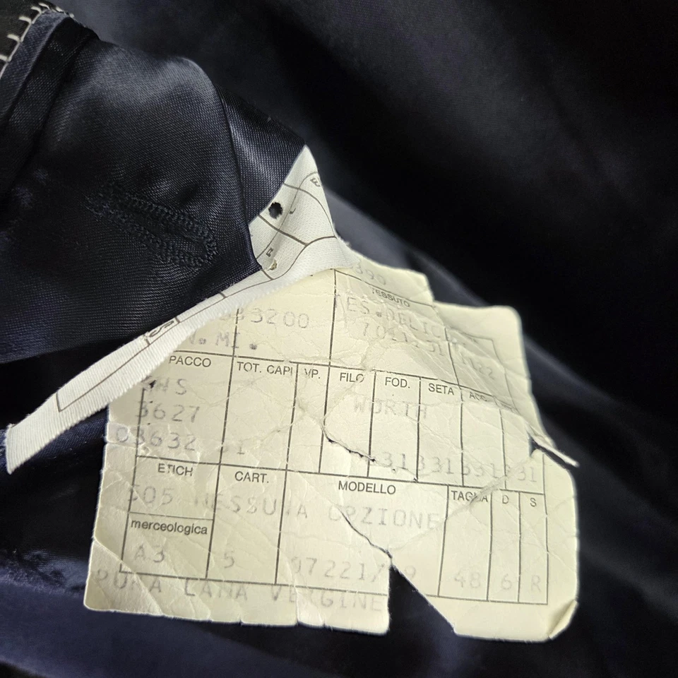 Abrigo Canali Para Hombre 48 Azul Marino Doble Pecho Vestido Largo Abrigo A Medida Italiano Foto 4 de 4