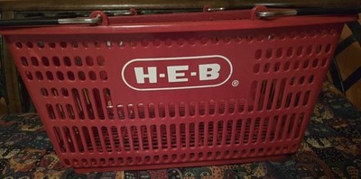 REAL H-E-B Grocery Store Shopping Basket AUTHENTIC Full Size 14x20x10 