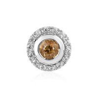 Cavill Gelber Zirkon AnhäNger 0,73Ct Sterlingsilber Platiniert Rund Halo