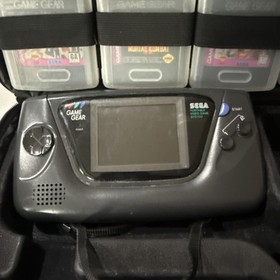 Sega Game Gear Handheld Portable Console/System w Bag 13 Games Powers On