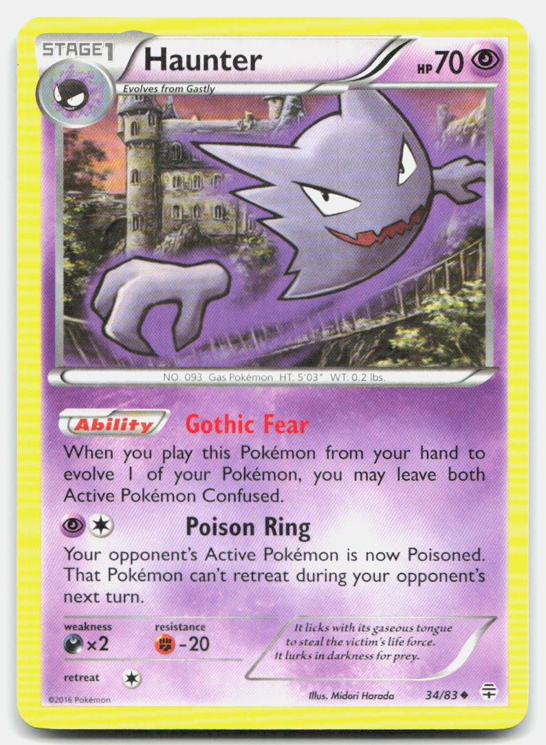 Generations Haunter 34/83 Near Mint Pokemon UC Tcg Card