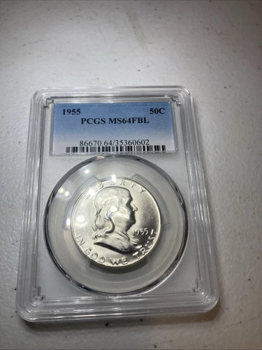 1955 FRANKLIN HALF DOLLAR PCGS MS64 FBL!