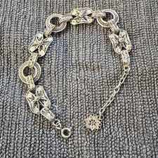 Antik Armband Jugendstil Silber 835 punziert 18-22 cm 16mm Breite 11,9g