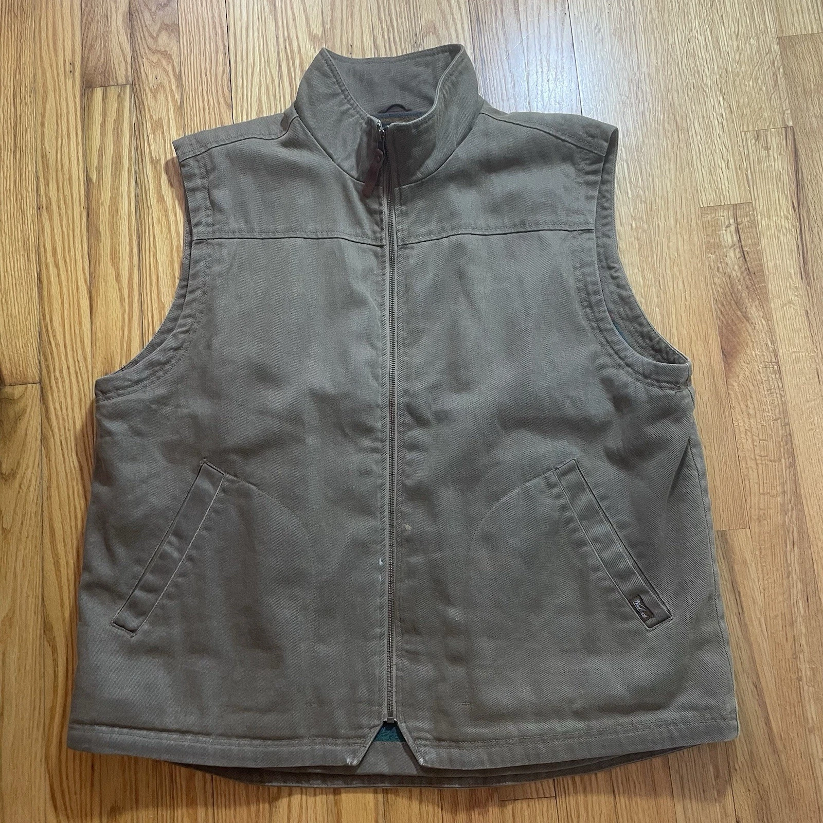 Vintage Woolrich Vest Mens Size XL Hunter Duck Canvas Aztec Fleece Lined Read