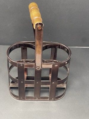 Wine Carrier Metal Basket for Two Bottles