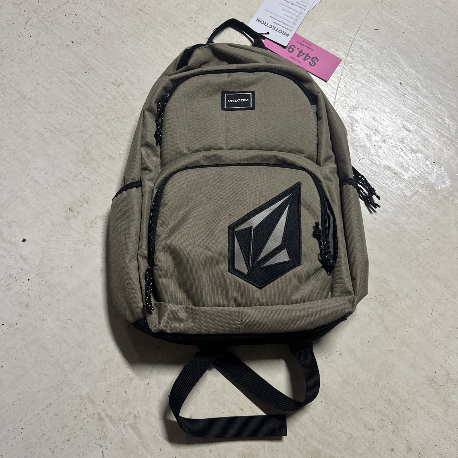 VOLCOM Dark Khaki Variable Back Pack School Bag Hiking Carry