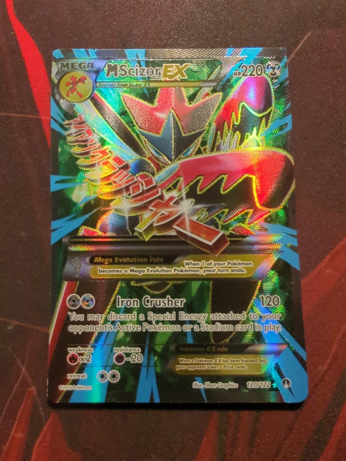 Pokémon TCG M Scizor EX 120/122 Breakpoint Full Art HP/DMG ***Card Is Cut***