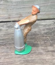 Vintage Barclay Manoil Soldier Working on Bomb