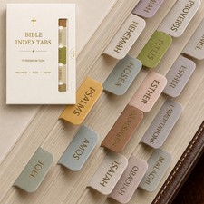 Thoxly Laminated Bible Tabs, Gold Foil Embossed, 75 Count, Boho Multi-color