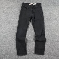 Levi's 502 Jeans Boys 10 reg 25x25 Black Slim Taper Stretch Denim Pants 0034