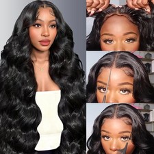 26 Inch Glueless Lace Front Wigs Human Hair 180 Density Body Wave Wear Plucked