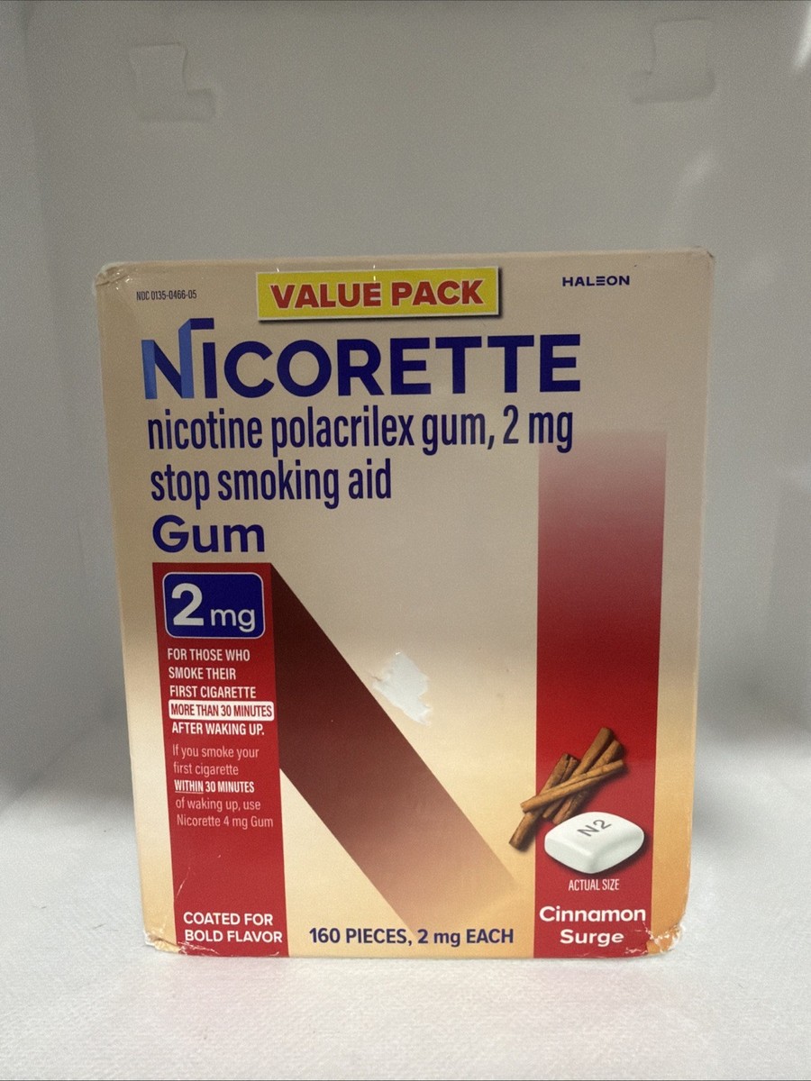Nicorette Nicotine Gum 2mg Cinnamon Surge 160 Pcs Exp 11/2027