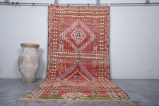 Moroccan Vintage Rug 5.5 x 11 Feet with Diamond and Geometric Patterns
