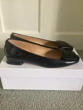 BNIB Ladies Russell & Bromley Daisy Black Patent Leather Shoes, UK Size 4, EU 37