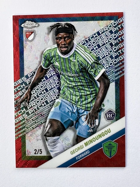 2025 Topps Chrome MLS Georgi Minoungou RC Red Wave 2/5 SSP RARE Seattle FC