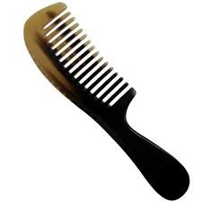 Natural Buffalo Horn Wide Tooth Comb 8 inch – Handcrafted Anti-Static Detangl...