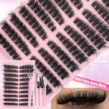 Lash Extension Kit: 720 Individual Clusters with Bond & Seal for Natural Look