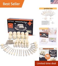 100pcs Dremel Polishing Buffing Wheel Kit with 1/8" Shaft, Multi-shape, Wool ...
