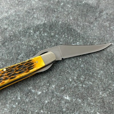 Case xx Knives RussLock Peach Seed Jig Amber Bone Handle Pocket