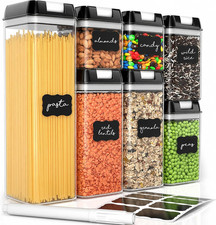 Airtight Food Storage Containers Set with Lids, 7 Piece Assorted Sizes, BPA-Free