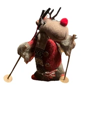 Moose On Skis Christmas Ornament