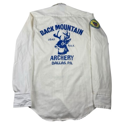 Vintage 1970 s JOAD / NAA Junior Olympics Archery Bow Hunting Button-Up Shirt