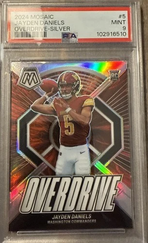 2024 Panini Mosaic - Overdrive Jayden Daniels #5 Silver Prizm (RC) PSA 9