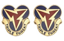 3rd Signal Brigade Distinctive Unit Insignia - Pair - Triple Threat