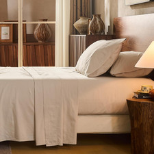 100 Linen Sheet Set Queen Size Extra Deep Pocket Fits 18-24 Inch Mattress, Brea