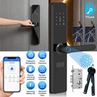 Smart Digital Door Lock APP Keyless Entry Password Fingerprint Doorlock w/Handle