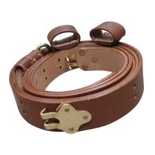WWII US M1 GARAND RIFLE M1907 LEATHER CARRY SLING COPPER with loops