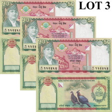Nepal 50 Rupees 2005 P 52 UNC Commemorative Lot 3 pcs