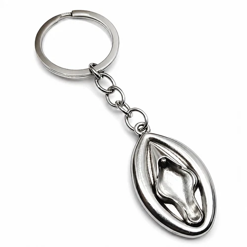 Vagina Vulva Keyring Metal Unisex Lovers Lady Garden Quirky Kitsch Pubic Gift