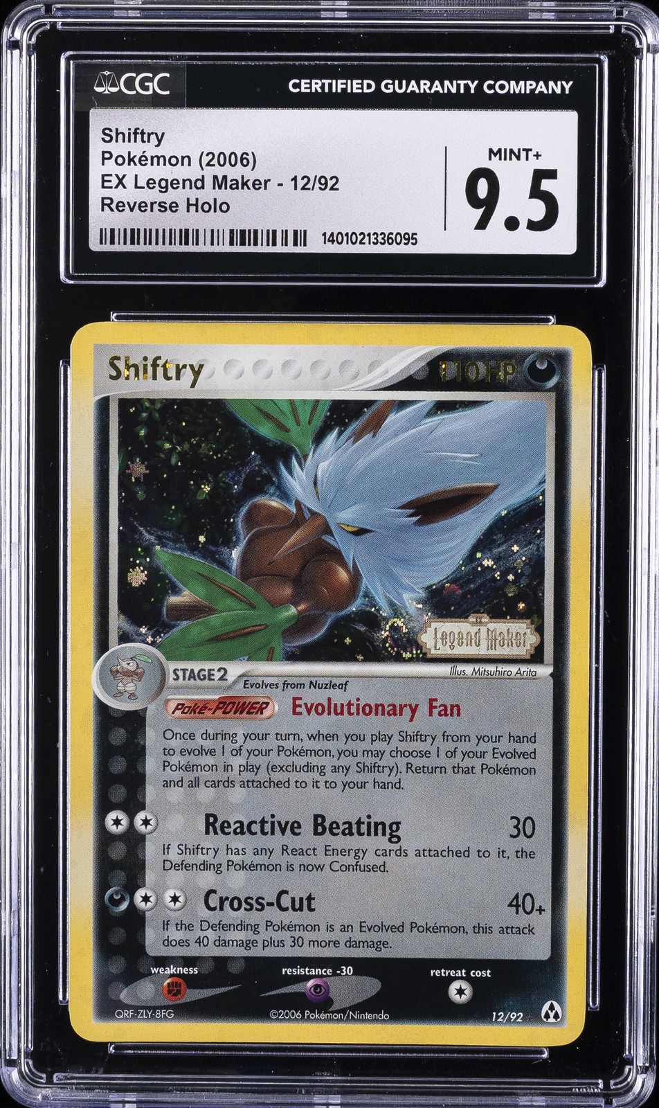 2006 POKEMON EX LEGEND MAKER,  REVERSE HOLO #12/92 SHIFTRY CGC 9.5