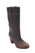 Timberland Womens Leather Textured Rudston Ankle Boots Dark Brown Size 8