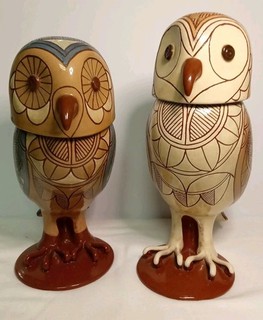 2 Barn Owl Bird Jugs Designed By British Pottery Phil Arthur