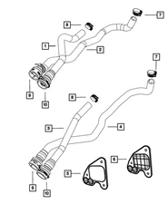 Genuine Mopar Heater Return Hose 68073476AB
