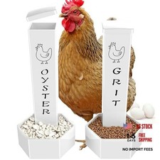 Chicken Grit and Oyster Shell Feeder, 2 Pack Hanging Wall 4.5 x 4.5 x 9.5 in