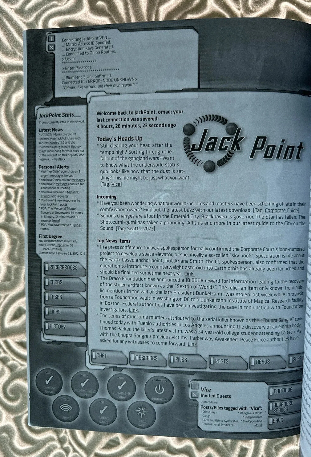 Vice Shadowrun Crime Sourcebook Catalyst 26203 Softcover 2010 NM/EUC