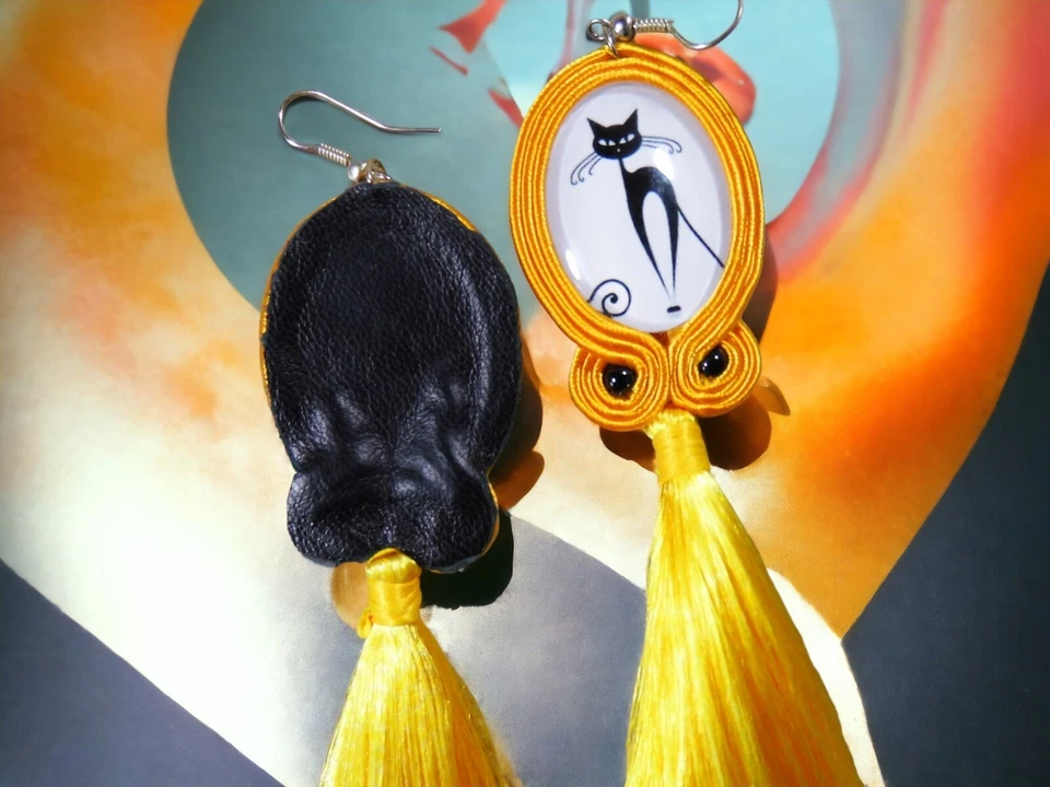 Ohrringe Technik soutache Kunsthandwerk.  - Bild 3 von 4