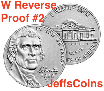 2020 W Jefferson Nickel West Point US Mint REVERSE Proof Set