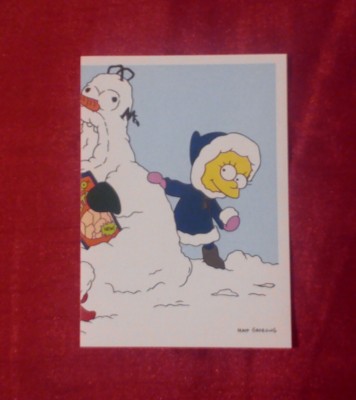 THE SIMPSONS 2001 PANINI STICKER # 173 LISA SNOWMAN RIGHT HALF 20th C FOX ITALY 