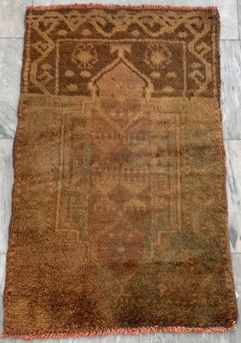 Vintage Afghan Rug Hand Knotted Afghan Prayer Wool Area Rug 2x3 ft Free Ship