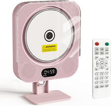 Kpop Pink CD Player Desktop/Wall,Wired Vertical Cute CD Players for Home, Blueto